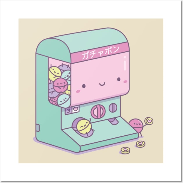 Cute Japanese Gachapon Capsule Toy Machine Wall Art by rustydoodle